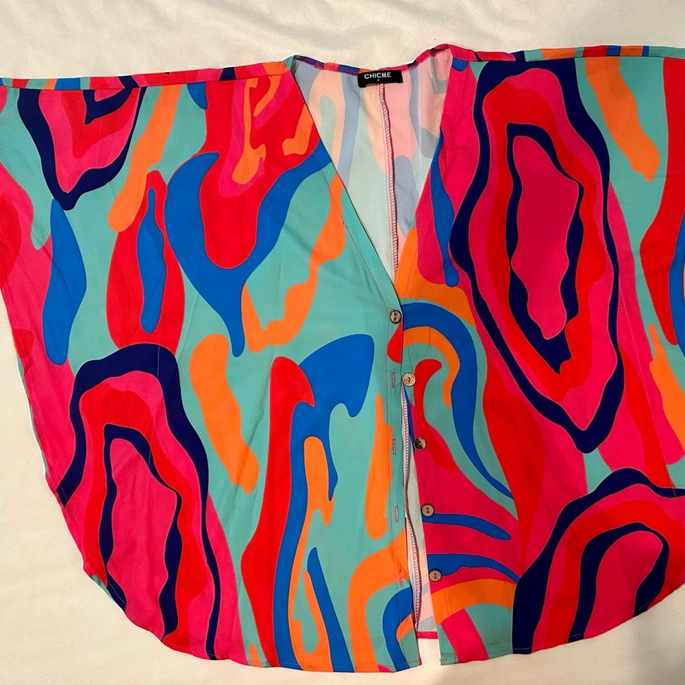 Multi colored summer blouse.